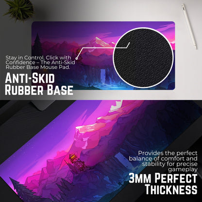 ABSTRACT MOUSE PAD (23 X 11 INCHES) - GAMING MOUSE PAD | RUBBER BASE DESK MAT