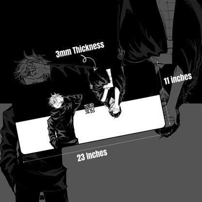 JUJUTSU KAISEN GOJO AND GETO MOUSE PAD (23 X 11 INCHES) - GAMING MOUSE PAD | RUBBER BASE DESK MAT