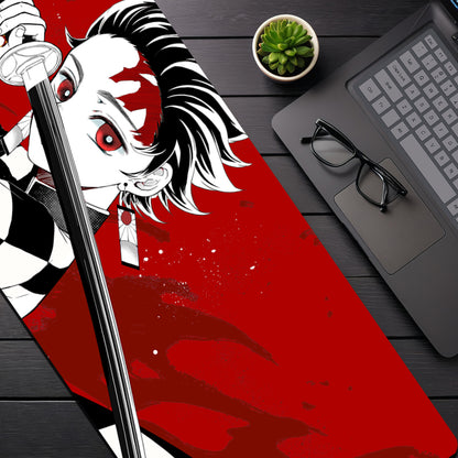TANJIRO ICONIC DESK MAT (31 X 12 INCHES) - GAMING MOUSE PAD | RUBBER DESK MAT