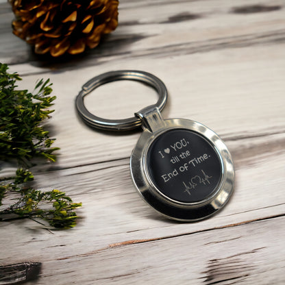 Silver Metal "I Love You Till End Of Time" Love Keychain | "I Love You Till End Of Time" Lov Couple Gift Keyring For Girlfriend/boyfriend/friend