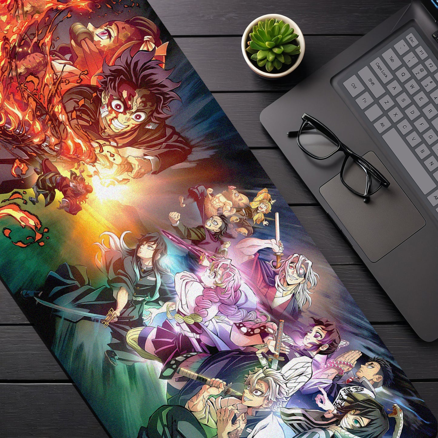 DEMON SLAYER INFINITY WAR DESK MAT (31 X 12 INCHES) GAMING MOUSE PAD | RUBBER BASE DESK MAT