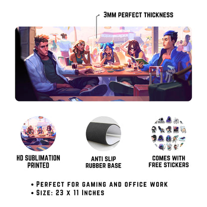Valorant Team Mouse Pad (23 X 11 Inches) - Gaming Mouse Pad | Rubber Base Desk Mat