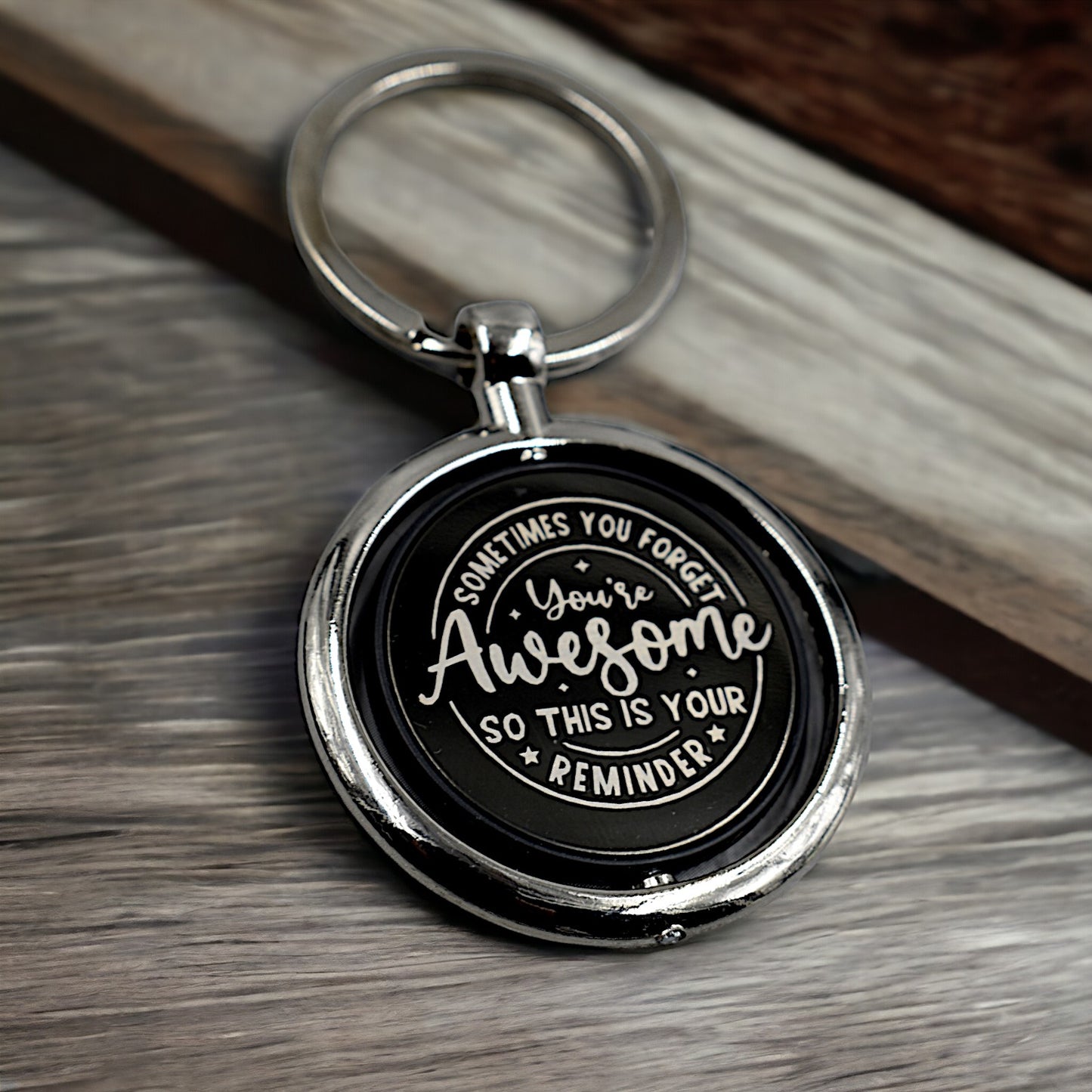 Silver Metal Rotating Awesome Keychain | Couple Gift Keyring For Girlfriend/boyfriend/friend