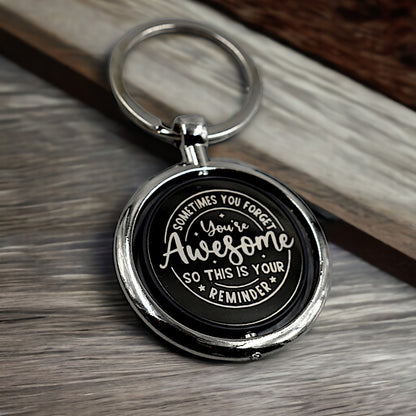 Silver Metal Rotating Awesome Keychain | Couple Gift Keyring For Girlfriend/boyfriend/friend