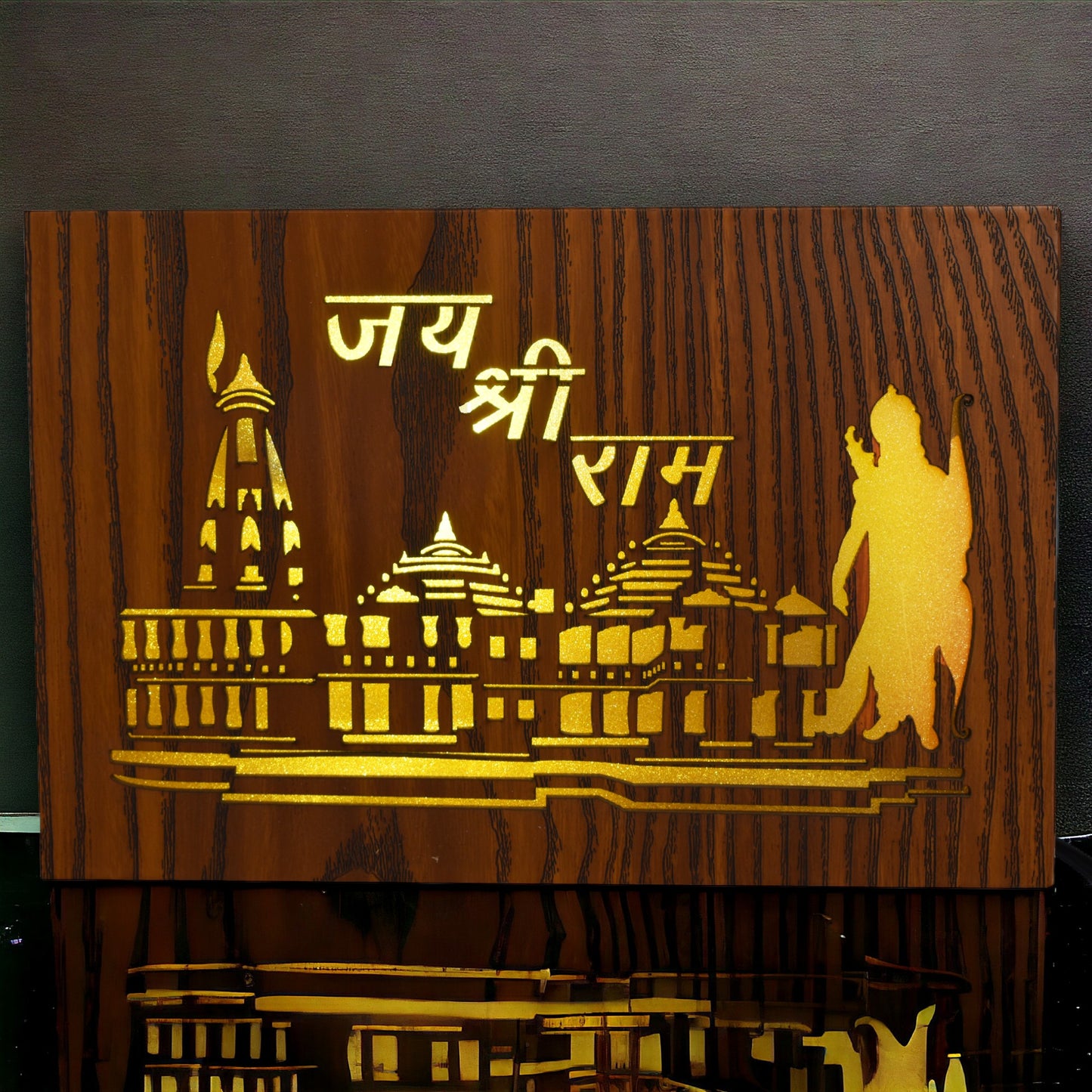 Jai Shree Ram Mandir Board Neon Ram Mandir Showpiece