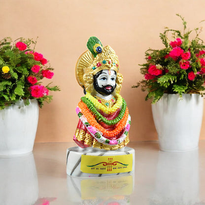 Marble Baba Khatu Shyam Ji Idol Statue (10 Cm)