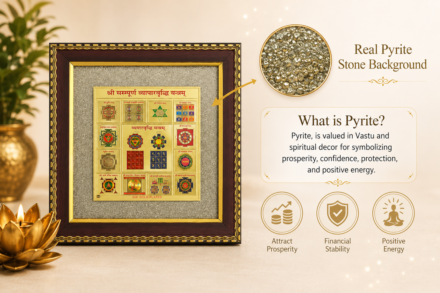 Shree Sampurna Vyapar Vridhi Yantra Frame - Vastu & Success Decorative Frame