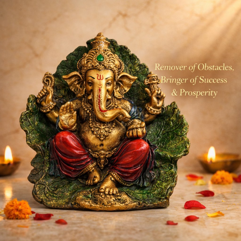 Lord Ganesha Idol - Symbol of Wisdom, Success & Prosperity | Spiritual Home Decor | Puja Room Murti | Gift for Good Luck