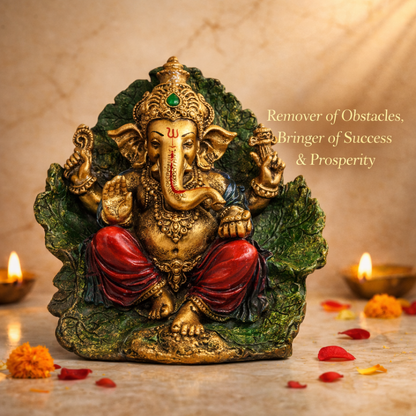 Lord Ganesha Idol - Symbol of Wisdom, Success & Prosperity | Spiritual Home Decor | Puja Room Murti | Gift for Good Luck