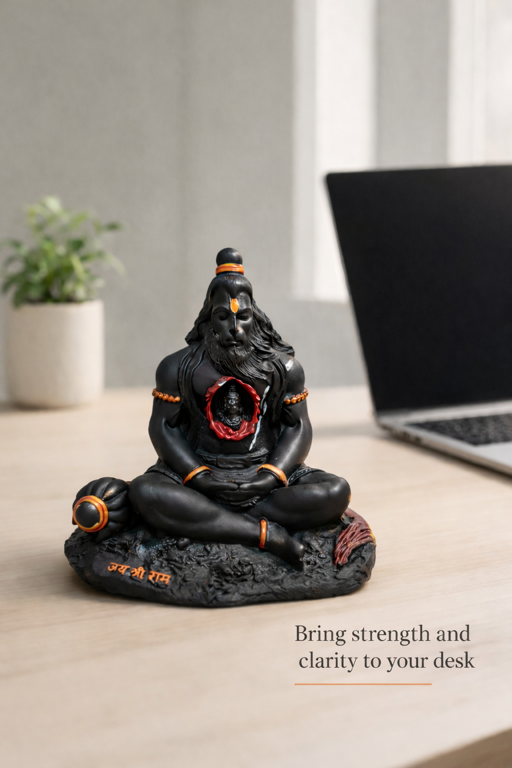 Hanuman Idol with Shri Ram in Heart – Spiritual Protection & Blessings Décor