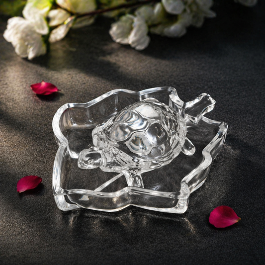 Crystal Glass Turtle Showpiece - Symbol of Good Luck, Stability & Prosperity | Premium Home & Office Decor