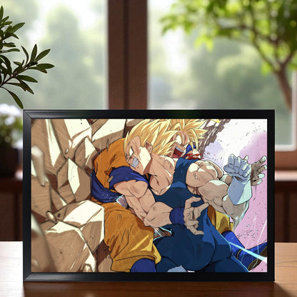 SON GOKU VS VEGETA ICONIC FIGHT PHOTO FRAME (A4 SIZE) - DRAGON BALL Z
