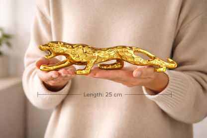 Golden Jaguar Showpiece (25 cm) - Symbol of Power, Speed & Success | Premium Home & Office Décor Gift
