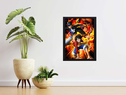 Luffy And His Two Brothers Ace & Sabo Photo Frame (A4 Size) - One Piece