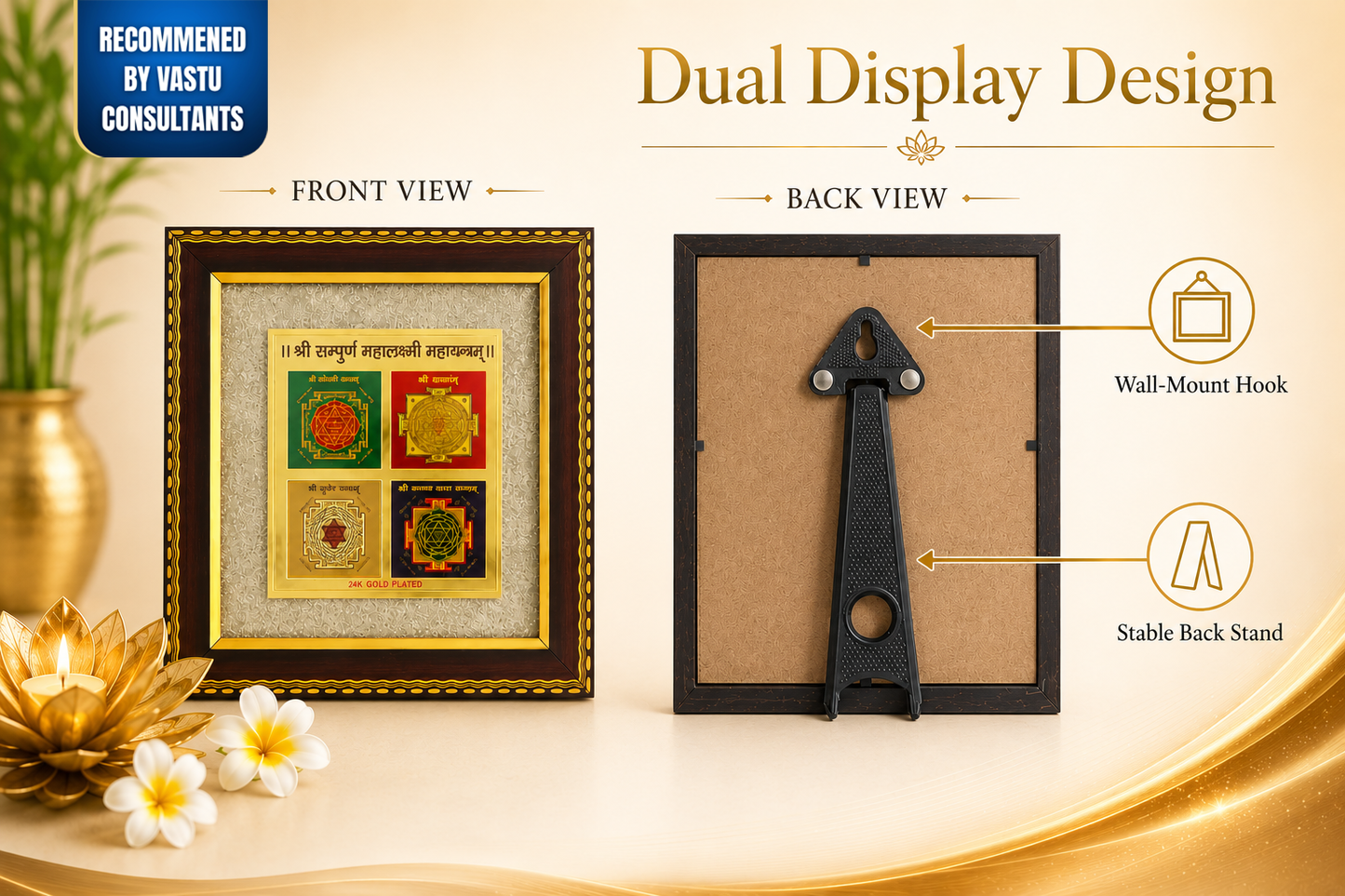 Shree Sampurna Mahalakshmi Maha Yantra Frame - Vastu & Success Decorative Frame