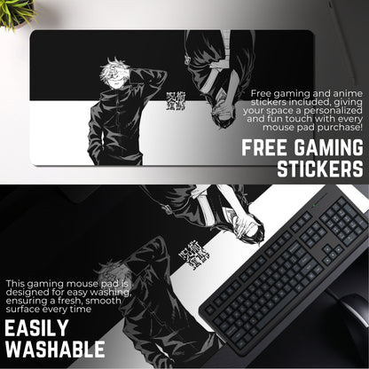 JUJUTSU KAISEN GOJO AND GETO MOUSE PAD (23 X 11 INCHES) - GAMING MOUSE PAD | RUBBER BASE DESK MAT