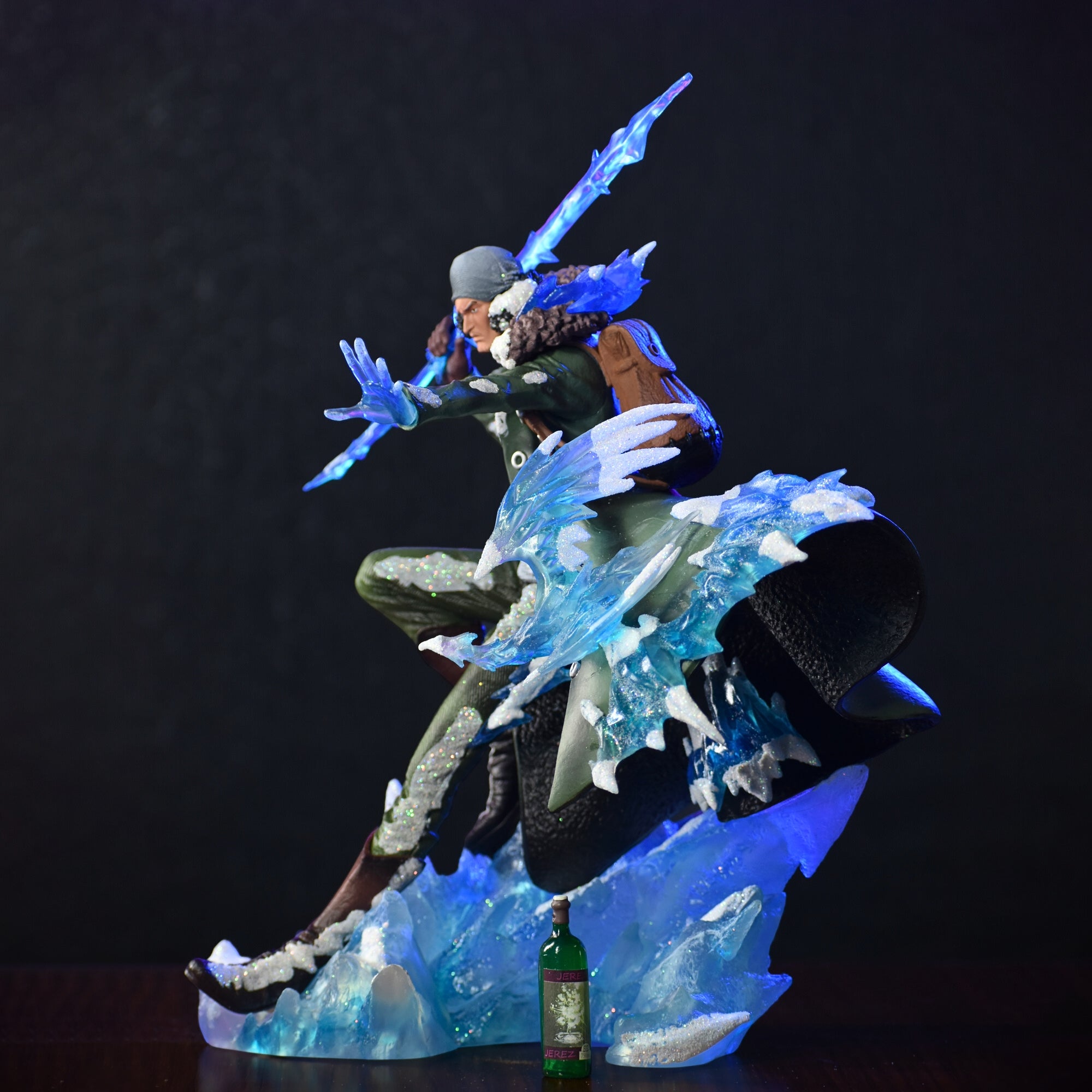 One Piece Aokiji Kuzan Premium Action Figure | Replaceable Head & Hands | LED Glowing Ice Base Anime Collectible Statue