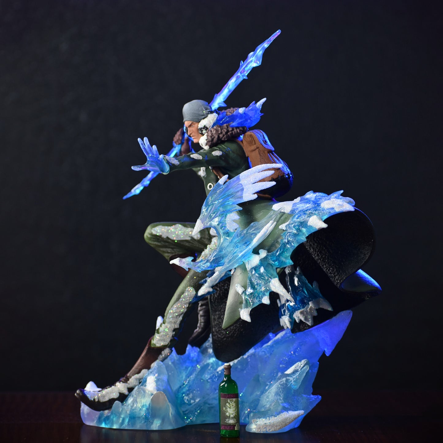 One Piece Aokiji Kuzan Premium Action Figure | Replaceable Head & Hands | LED Glowing Ice Base Anime Collectible Statue