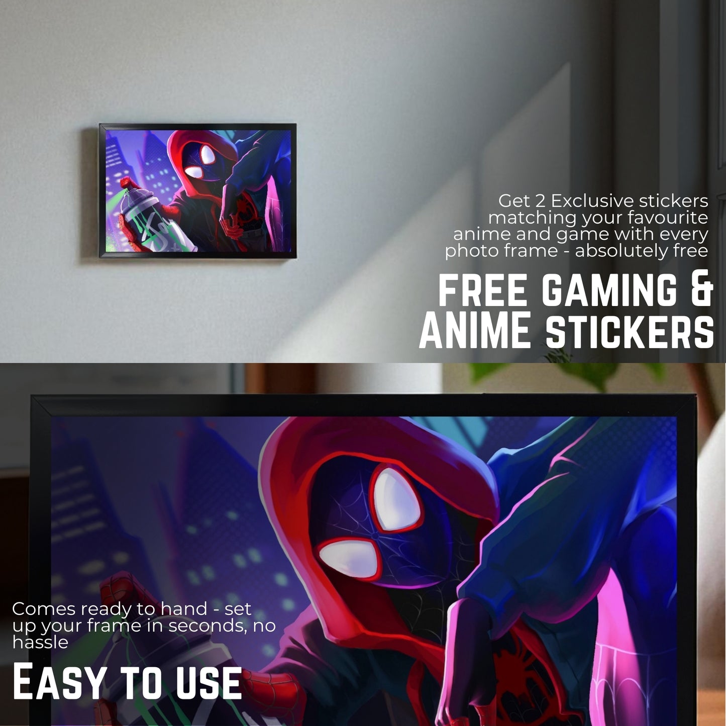 MILES MORALES SPIDERMAN PHOTO FRAME (A4 SIZE)
