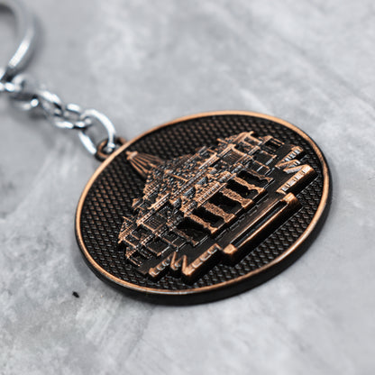 Ayodhya Jai Shree Ram - Ram Mandir Keychain Metal | Ram Mandir Keyring (Bronze)