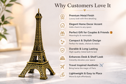 Eiffel Tower Miniature Statue - Premium Metal Paris Showpiece |Romantic Gift for Couples | Desk Decor | Home Decoration | Travel Lover Gift