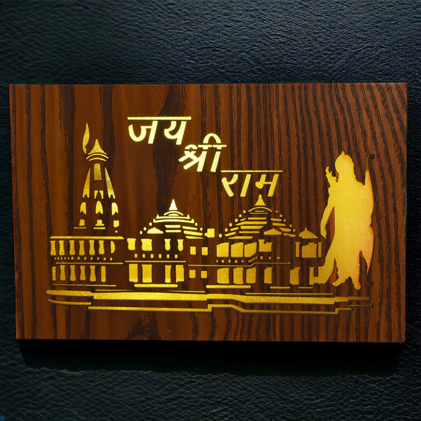Jai Shree Ram Mandir Board Neon Ram Mandir Showpiece