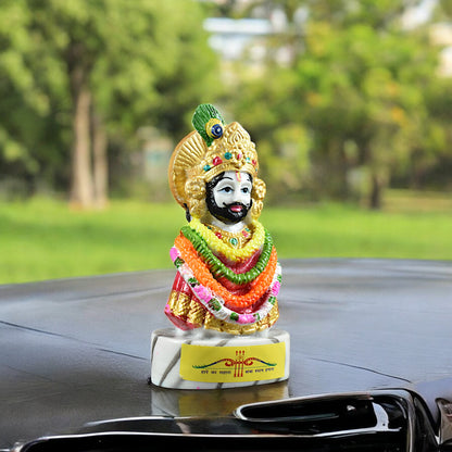 Marble Baba Khatu Shyam Ji Idol Statue (10 Cm)