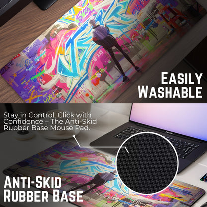 Valorant Jett Mouse Pad (23 X 11 Inches) - Gaming Mouse Pad | Rubber Base Desk Mat