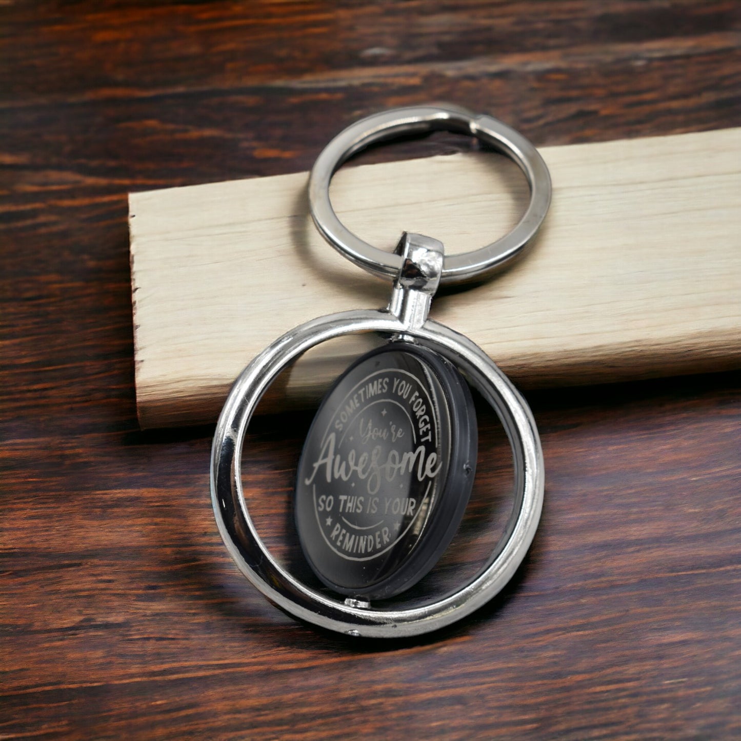 Silver Metal Rotating Awesome Keychain | Couple Gift Keyring For Girlfriend/boyfriend/friend