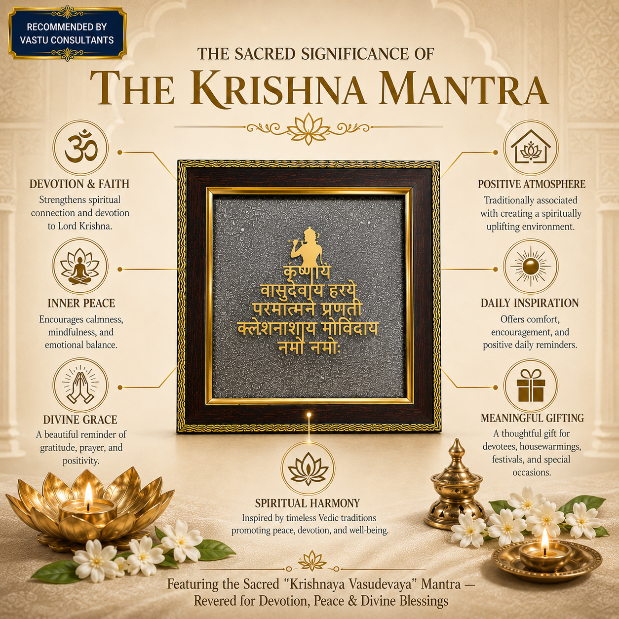 Shree Krishna Vastu Devaya Mantra Frame - Vastu & Success Decorative Frame