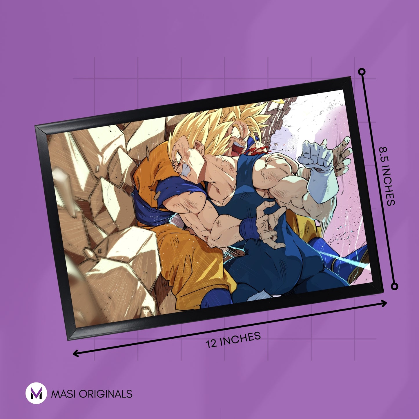 SON GOKU VS VEGETA ICONIC FIGHT PHOTO FRAME (A4 SIZE) - DRAGON BALL Z