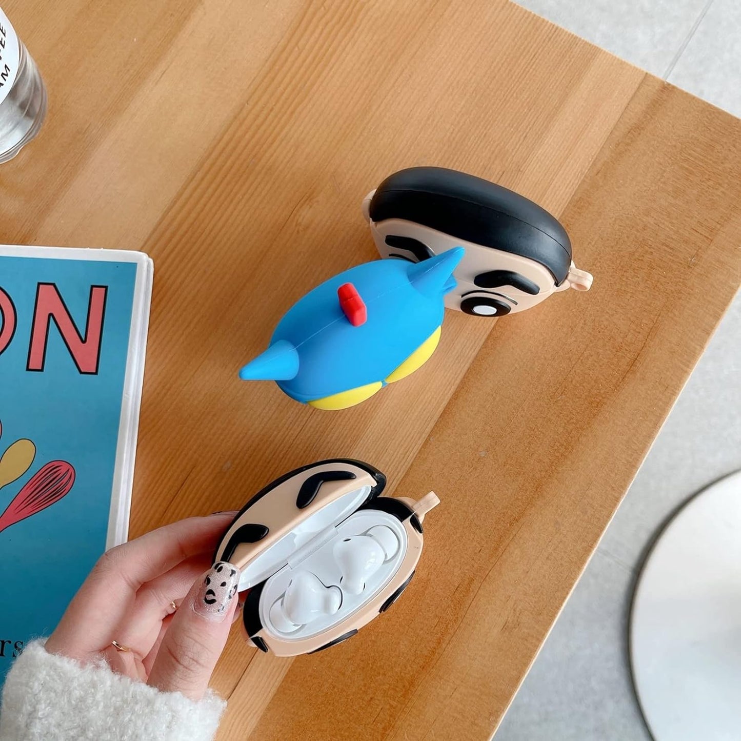 Shinchan Cute Iphone Airpods Cover Protection Case (Silicone)