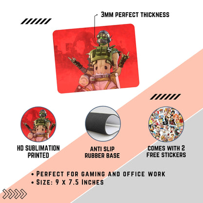 APEX LEGENDS - OCTANE MOUSE PAD (9 X 7.5 INCHES) - GAMING AND OFFICE MOUSE PAD | RUBBER BASE MOUSE PAD