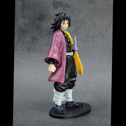 Demon Slayer Anime Hashira Shinobo Kochu Action Figure With Stand - 16 Cm Height (Giyu Tomioka)