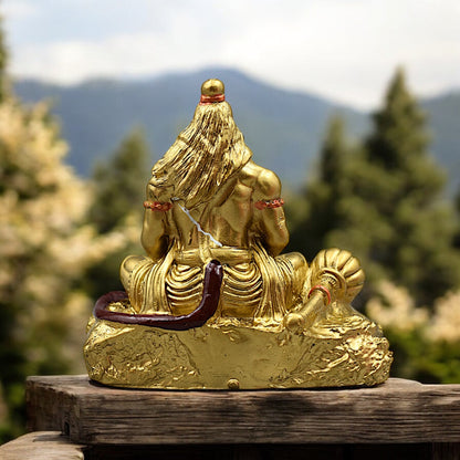 Hanuman Ji Premium Detailed Murti/statue With Sri Ram In Heart For Gift/car Dashboard/home/office Decoration (Golden)