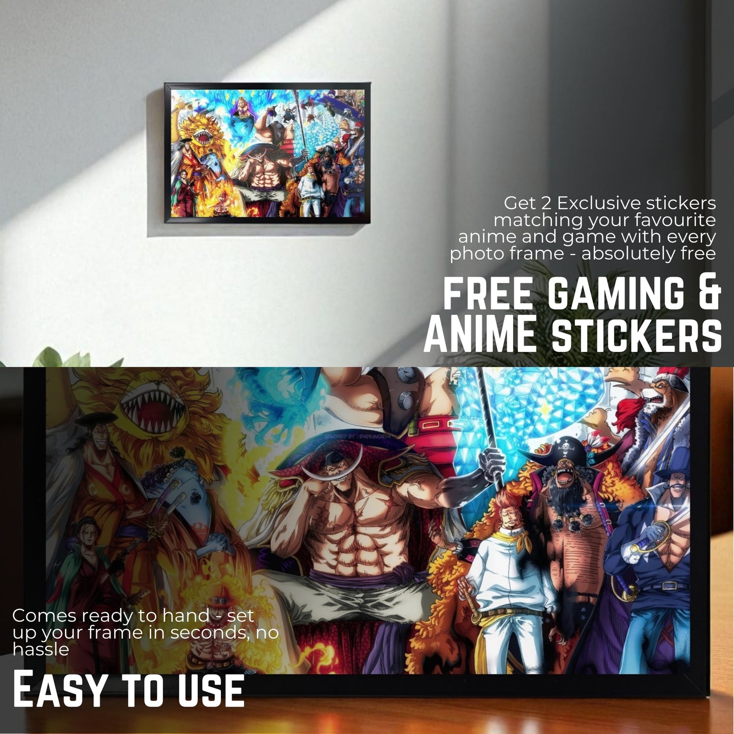 WHITEBEARD PIRATES CREW PHOTO FRAME (A4 SIZE) - ONE PIECE