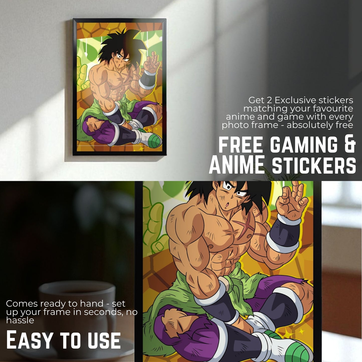 BROLY INNOCENT RARE PHOTO FRAME (A4 SIZE) - DRAGON BALL Z