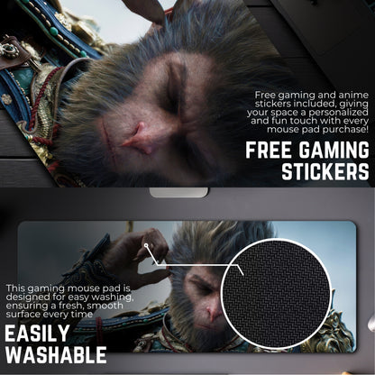 BLACK MYTH: WUKONG MOUSE PAD (31 X 12 INCHES) - GAMING MOUSE PAD | RUBBER BASE DESK MAT