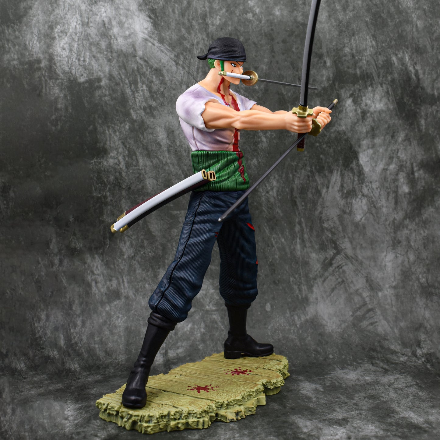 RORONOA ZORO THREE SWORD STYLE ICONIC ACTION FIGURE WIHT 2 REPLACEABLE HEADS (28 CM HEIGHT) - ONE PIECE