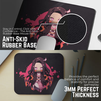 DEMON SLAYER - NEZUKO MOUSE PAD (9 X 7.5 INCHES) - GAMING AND OFFICE MOUSE PAD | RUBBER BASE MOUSE PAD