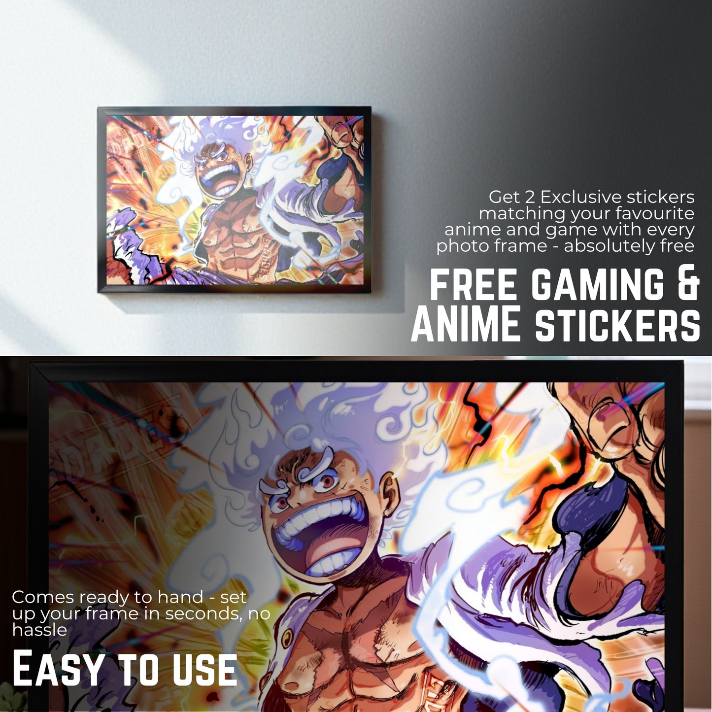 SUN GOD NIKA LUFFY GEAR 5 PHOTO FRAME (A4 SIZE) - ONE PIEC