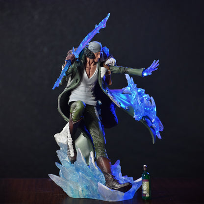 One Piece Aokiji Kuzan Premium Action Figure | Replaceable Head & Hands | LED Glowing Ice Base Anime Collectible Statue