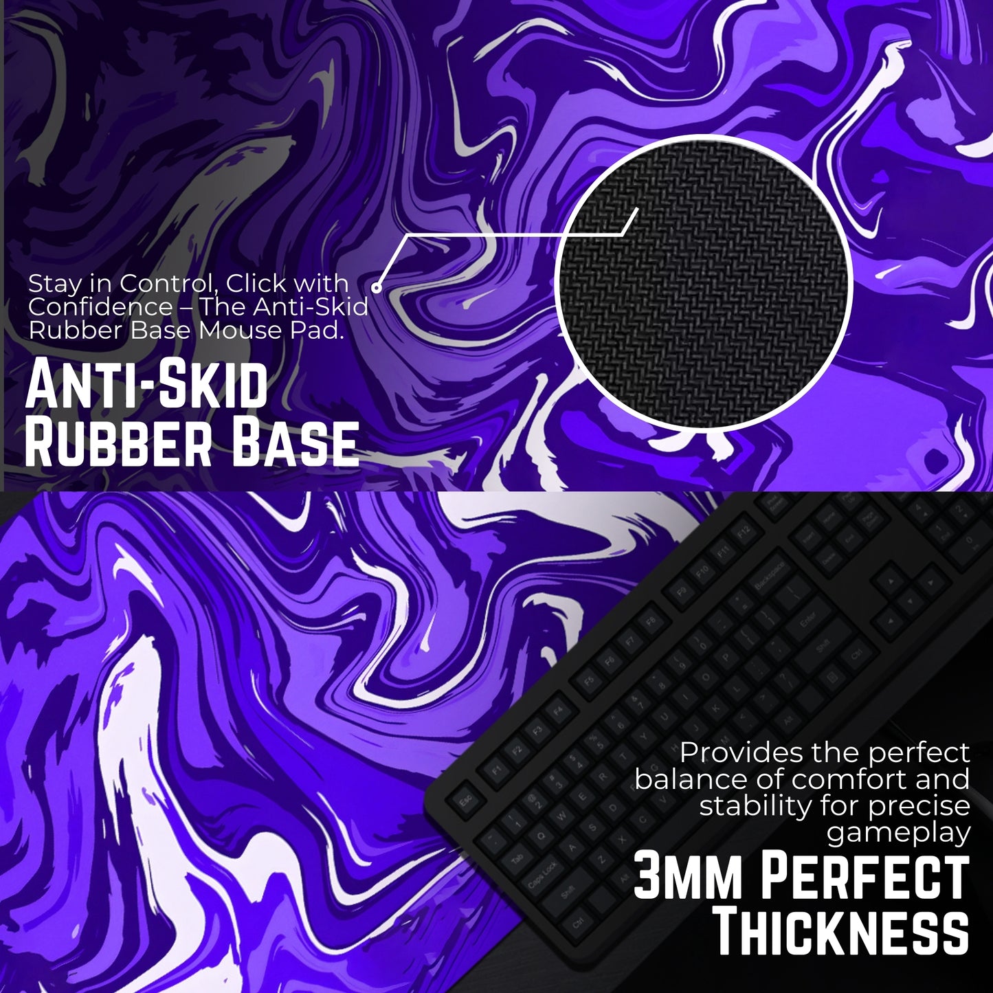 ABSTRACT MOUSE PAD (23 X 11 INCHES) - GAMING MOUSE PAD | RUBBER BASE DESK MAT