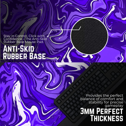 ABSTRACT MOUSE PAD (23 X 11 INCHES) - GAMING MOUSE PAD | RUBBER BASE DESK MAT