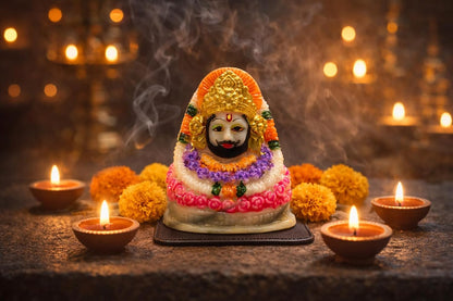 Khatu Shyam Ji Marble Idol – Colorful Spiritual Home Décor Murti
