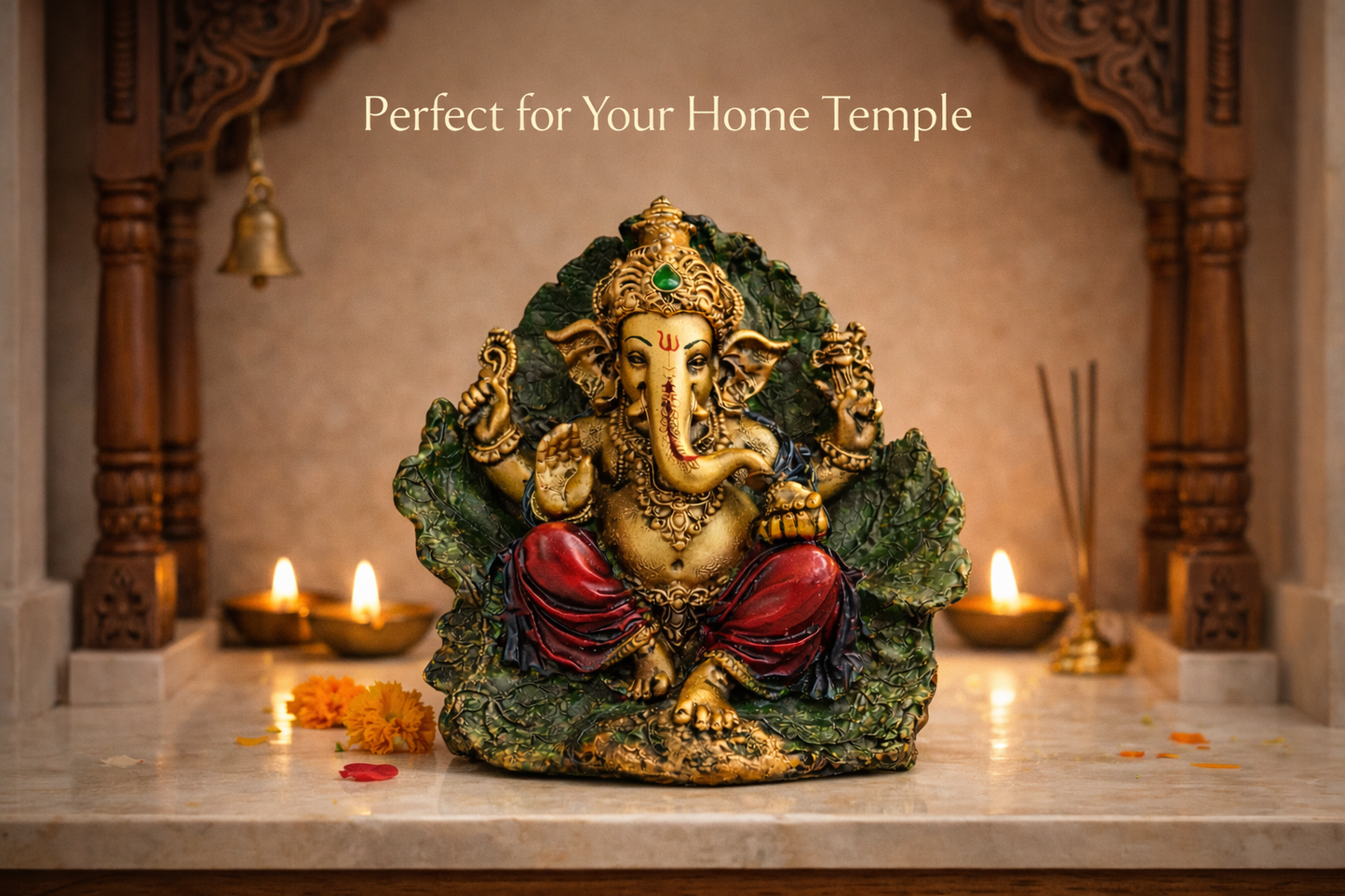 Lord Ganesha Idol - Symbol of Wisdom, Success & Prosperity | Spiritual Home Decor | Puja Room Murti | Gift for Good Luck