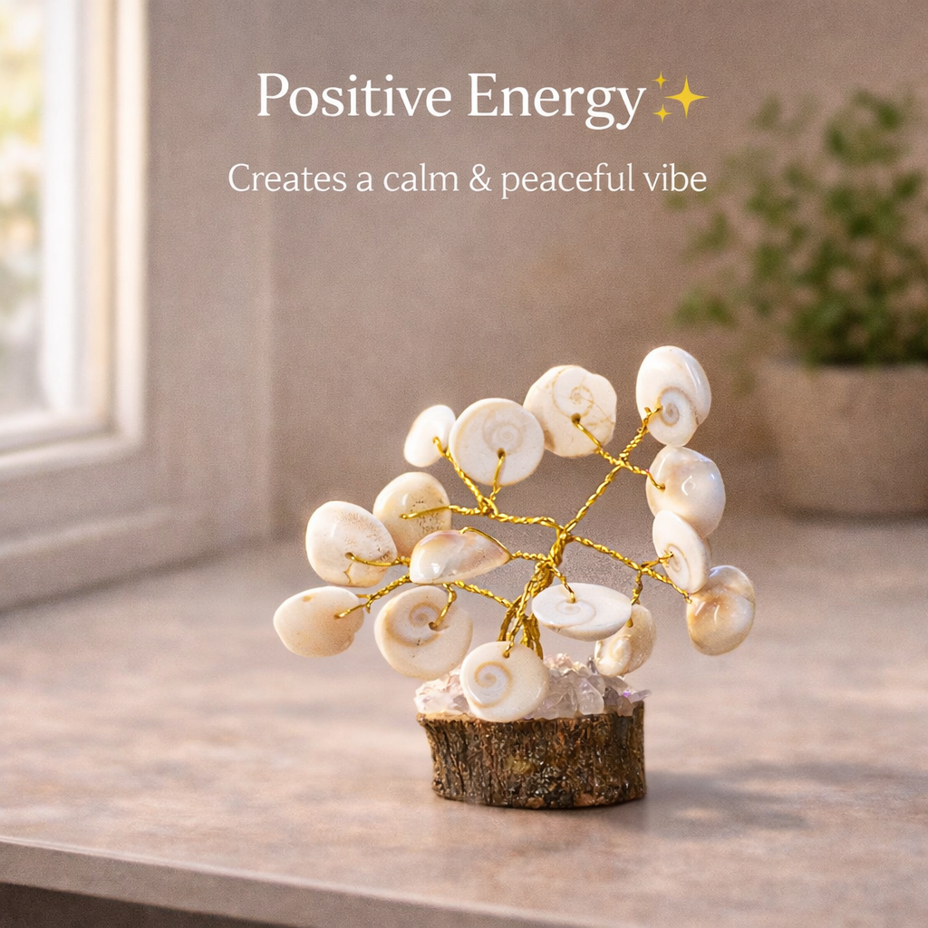 Natural Shell Stone Tree – Positive Energy Feng Shui Home Décor