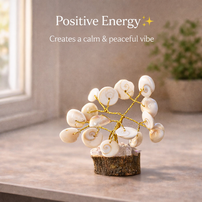 Natural Shell Stone Tree – Positive Energy Feng Shui Home Décor