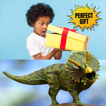 Dinosaur Action Figure - Realistic 10-Inch Triceratops Horridus Toy