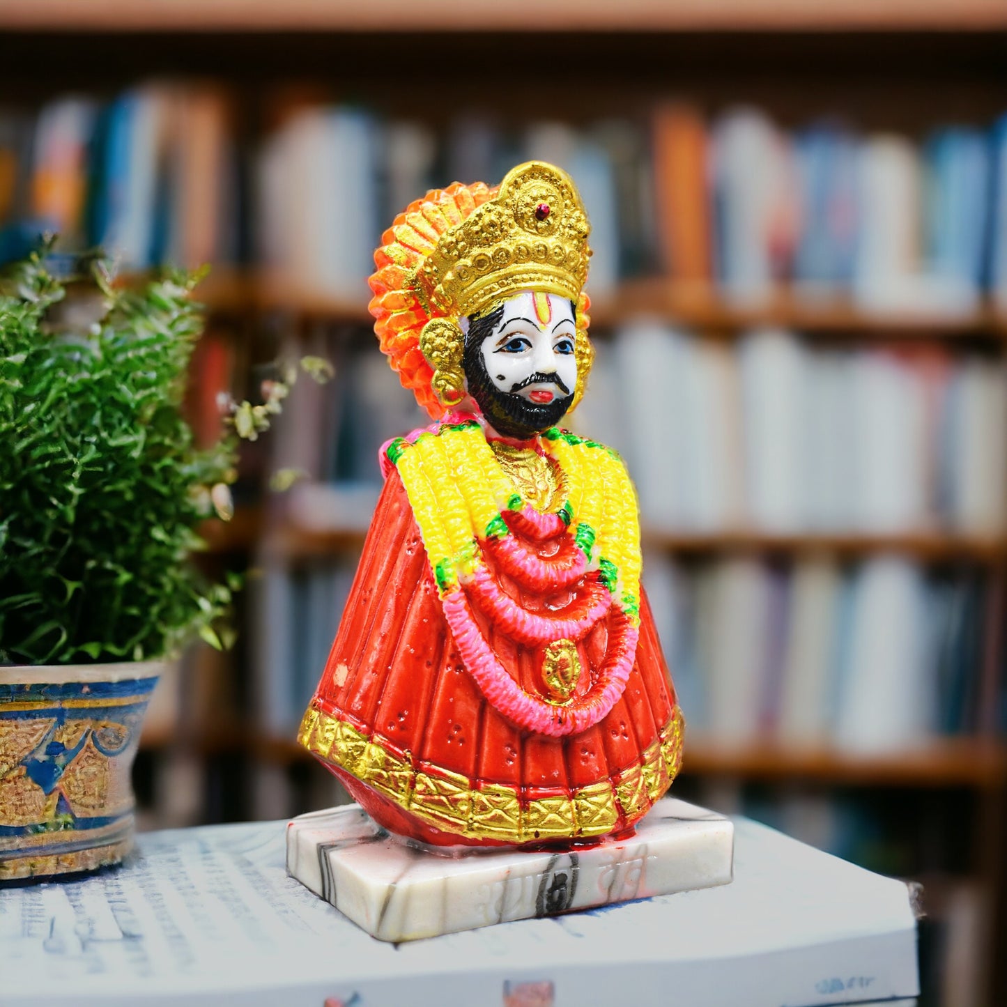 Baba Khatu Shyam Ji Idol Statue Murti For Car Dashboard/table/home Decoration (16 Cm Height)
